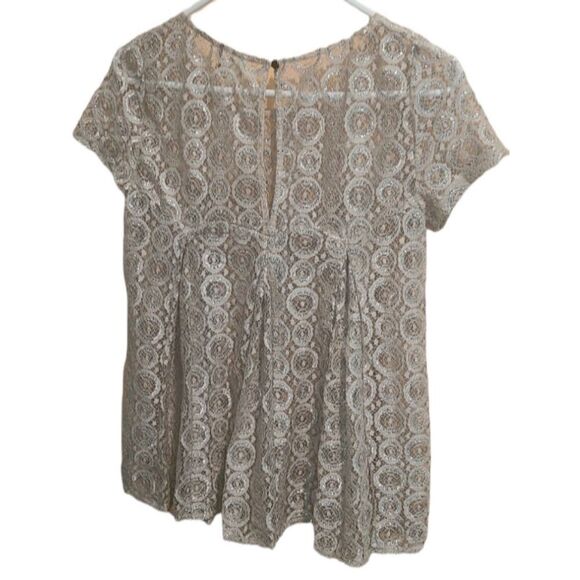 Anthropologie Akemi + Kim Cream Lace Swing Top - Picture 4 of 11